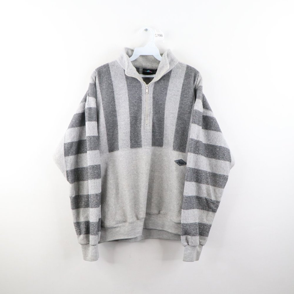 Vintage Hobie Striped Pullover Fleece Sweater
